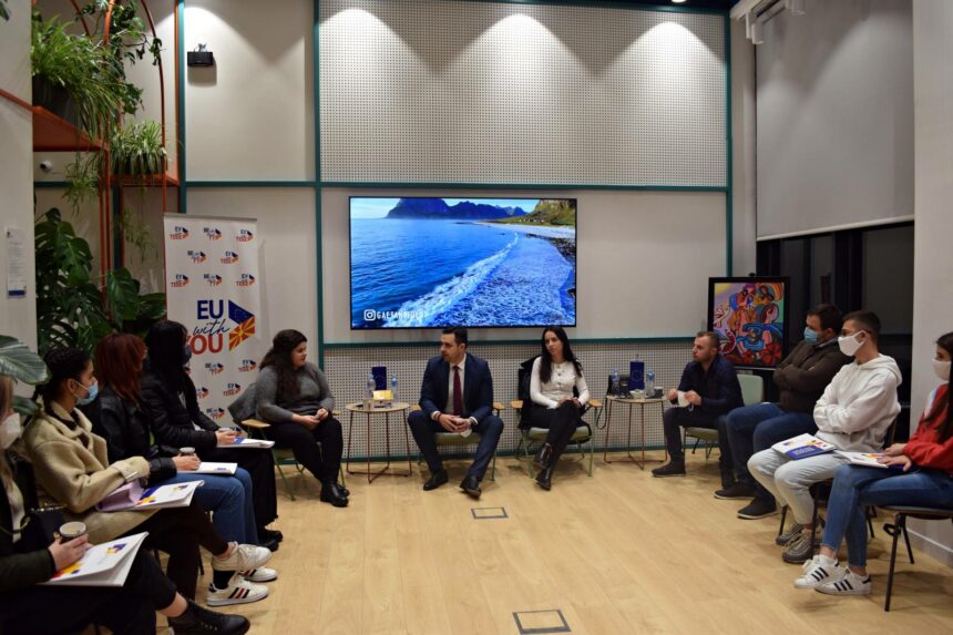 Градоначалникот Костадинов на средба со младите во Европската куќа